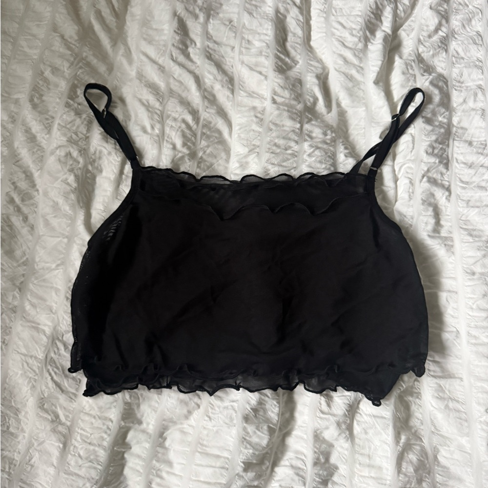 Sheer frilly top